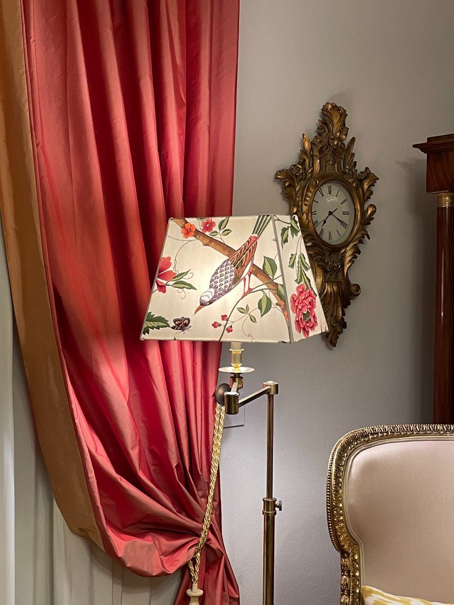 French Brass Floor Lamp Early ‘900 Height Adjustable