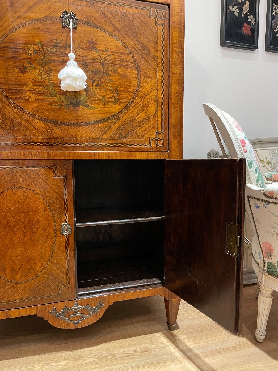 Secretaire Napoleon III Laqué Et Incrusté De Différentes Essences-photo-1