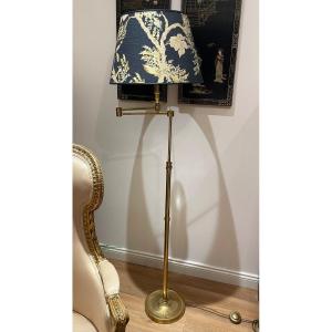 French Brass Floor Lamp Early ‘900 Height Adjustable