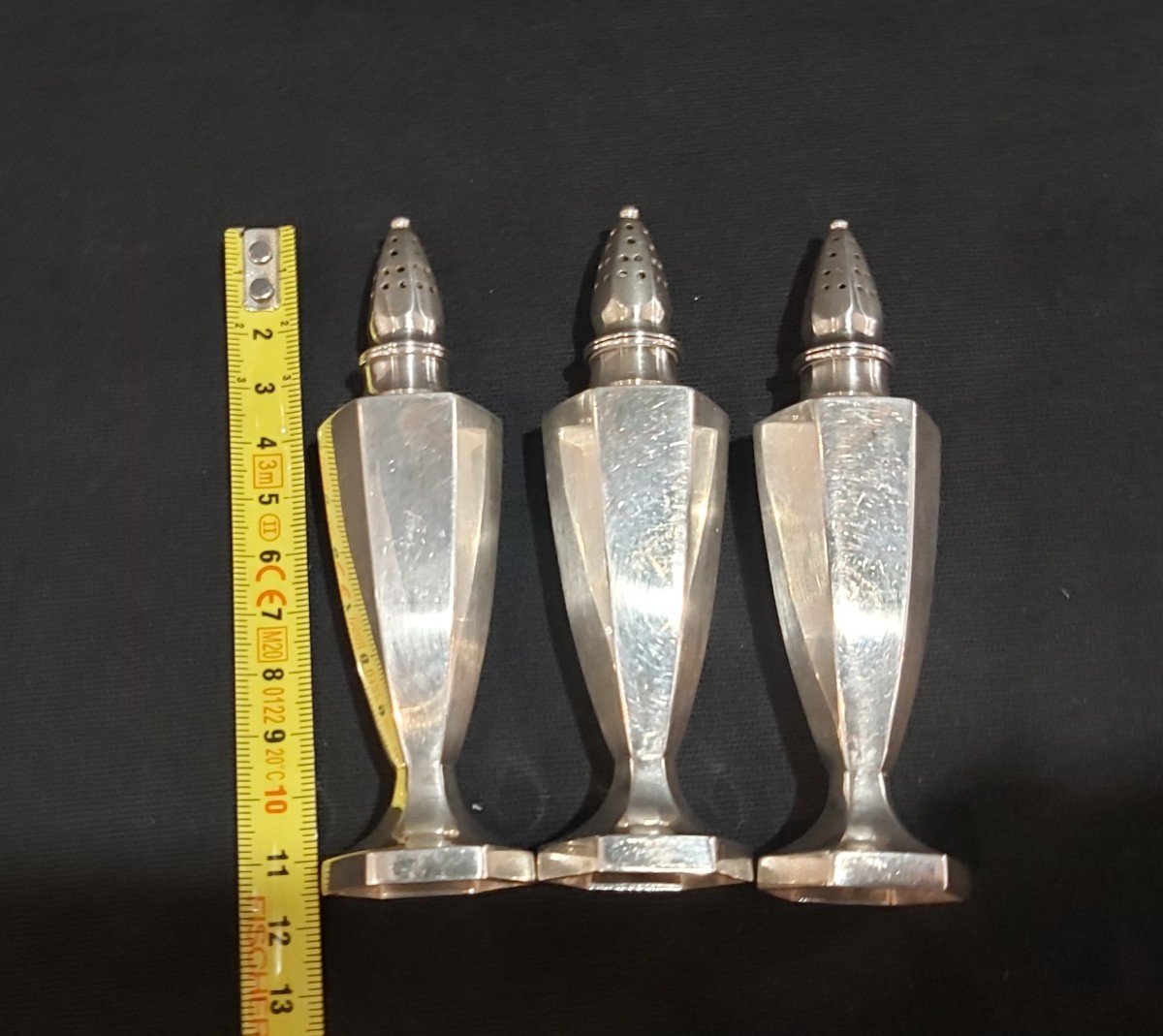 Three Silver Salt Cellars By Kichigoro Uyeda-photo-4
