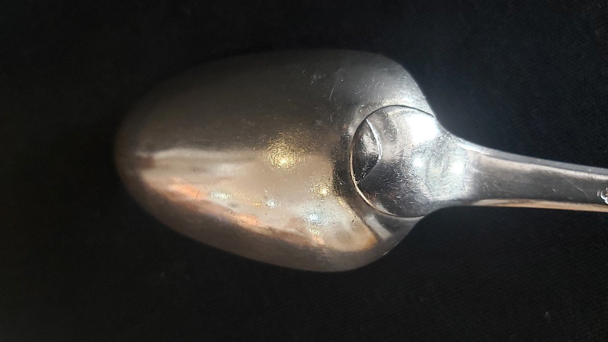 18th Century Sterling Silver Stew Spoon -photo-1