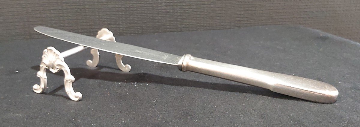 12 Porte-couteaux Coquille métal argenté -photo-2