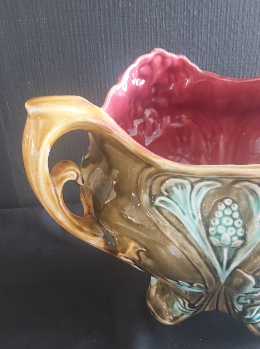 Barbotine Plante From The Onnaing Earthenware Factory -photo-2