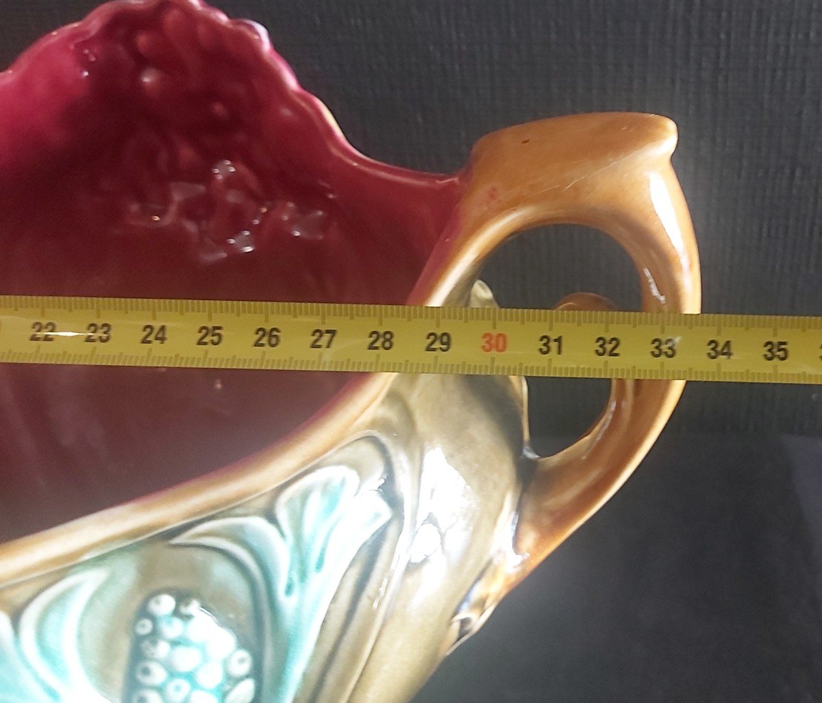 Barbotine Plante From The Onnaing Earthenware Factory -photo-2