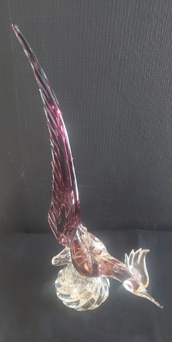 Sommerso Murano Glass Pheasant-photo-2