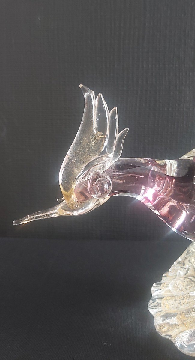 Sommerso Murano Glass Pheasant-photo-3
