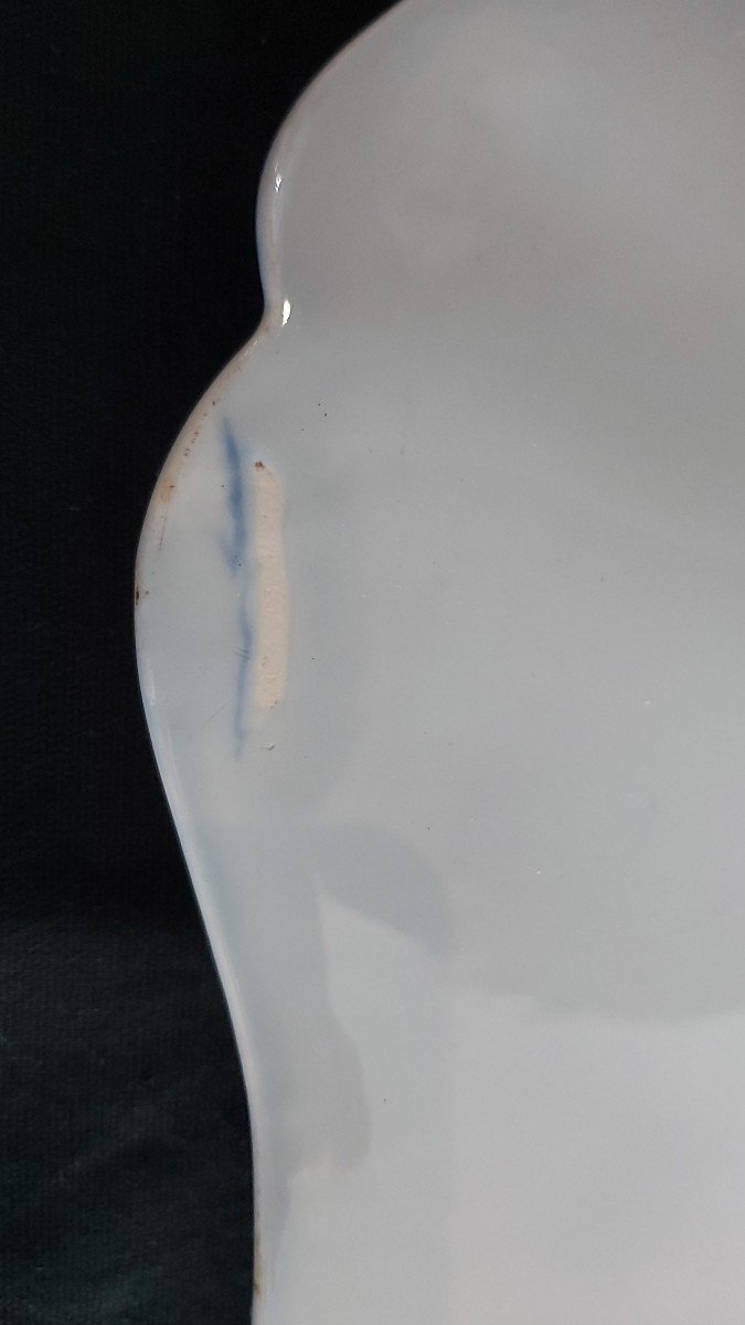 Large Intense Blue Dish Of The Jules Vieillard Firm With Atypical Shape ⁰-photo-3