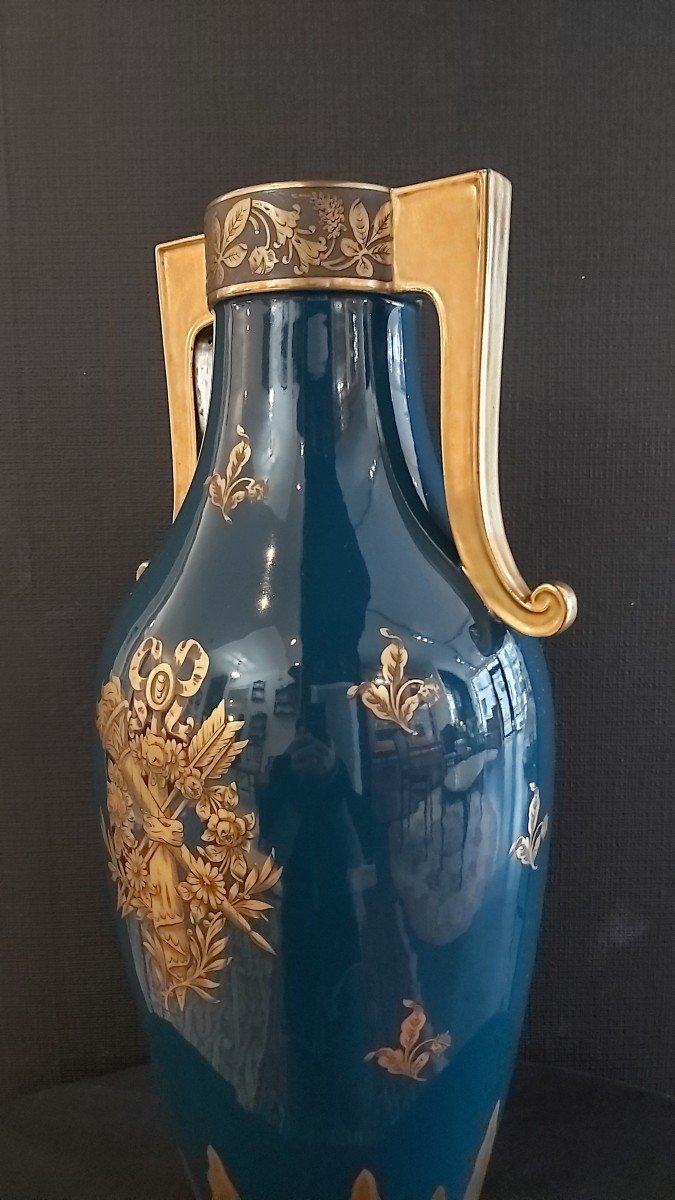Grand vase porcelaine de Tours Jaget-Pinon -photo-3