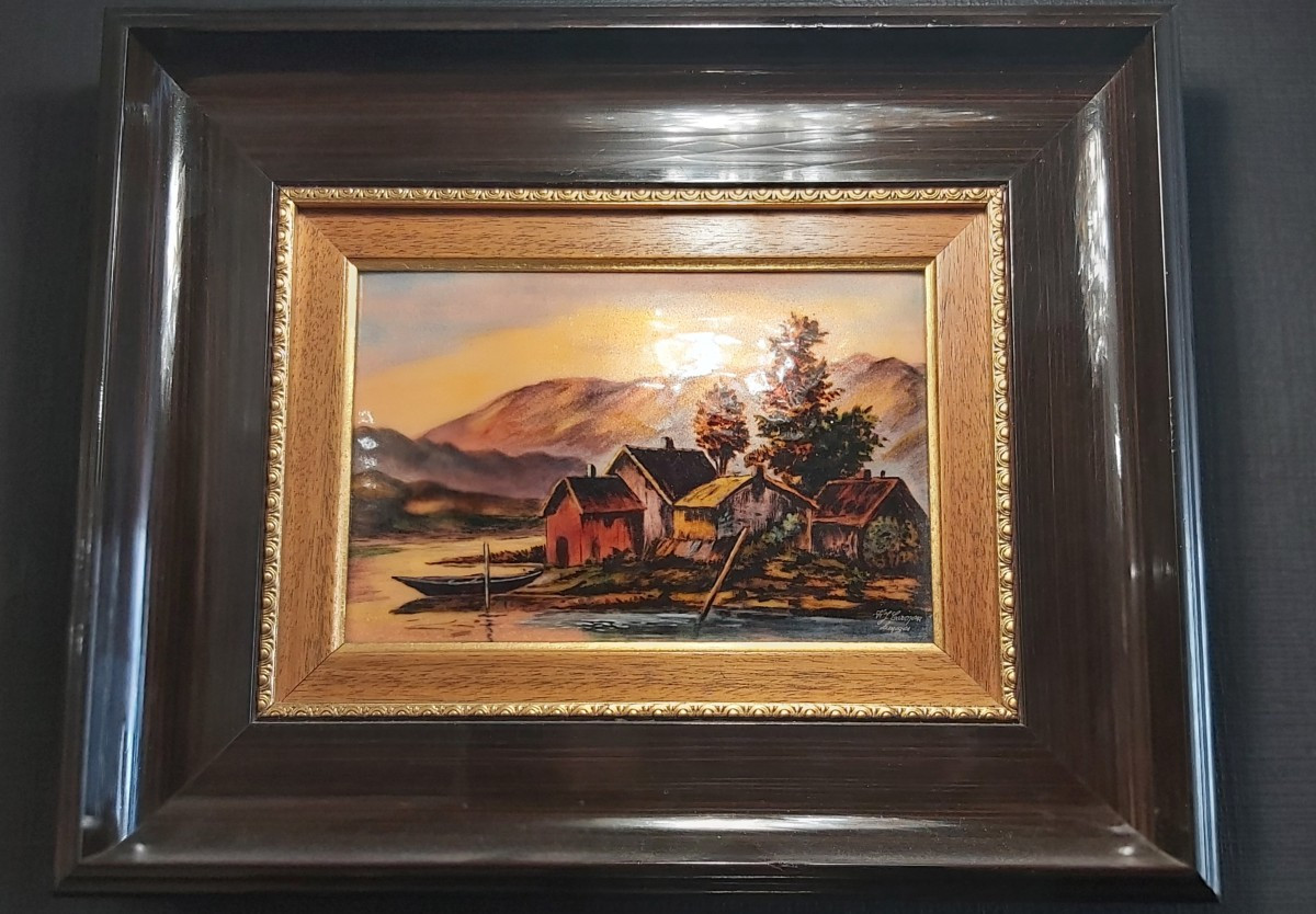Émaux De Limoges. Tableau du Maître émailleur F. J. Carmona 