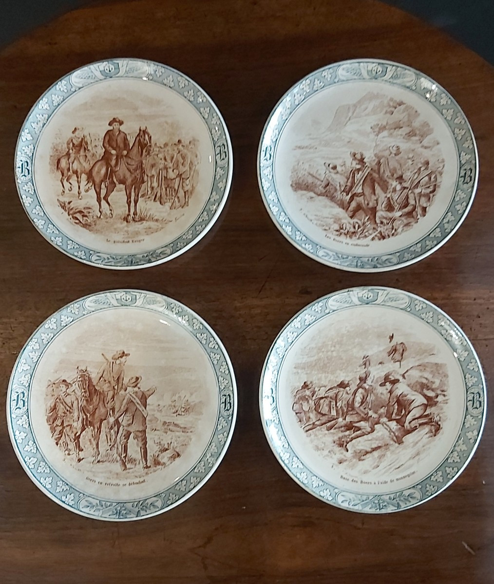Historiated Iron Earthenware Plates From The Creil And Montereau Earthenware Factory 