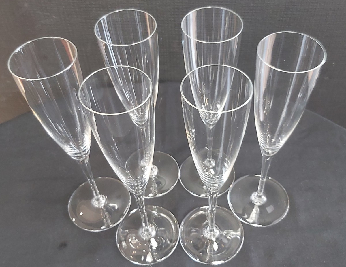 6 flûtes à Champagne modèle Dom Pérignon de Baccarat -photo-2