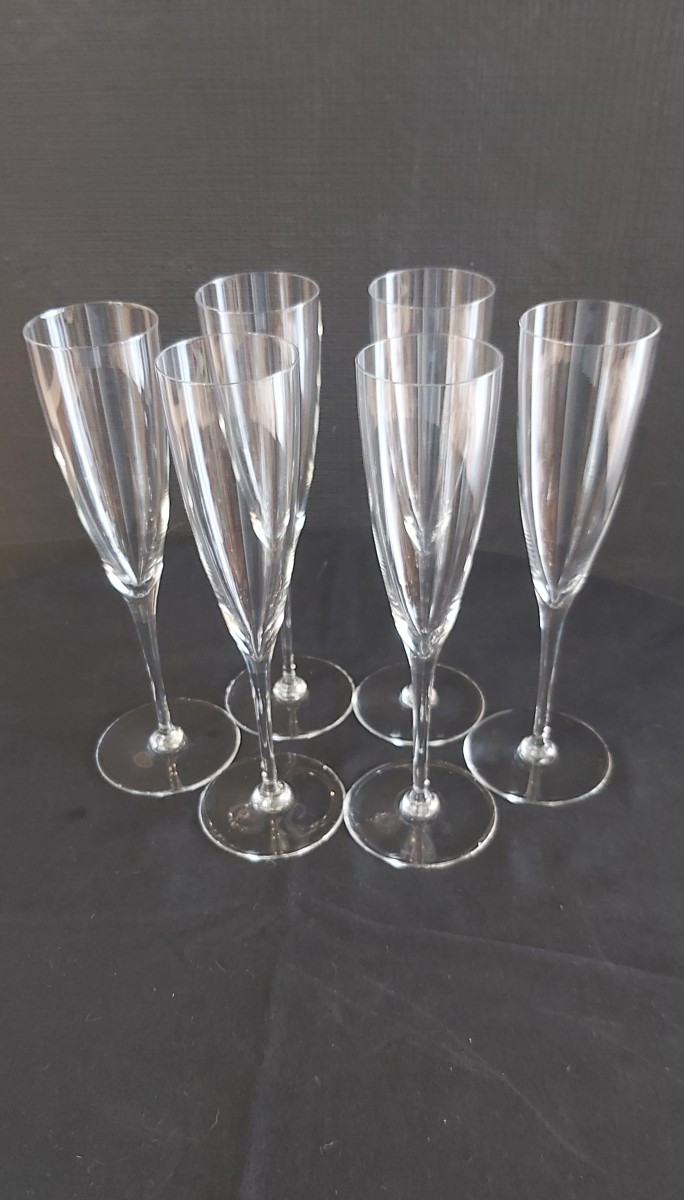 6 flûtes à Champagne modèle Dom Pérignon de Baccarat -photo-3