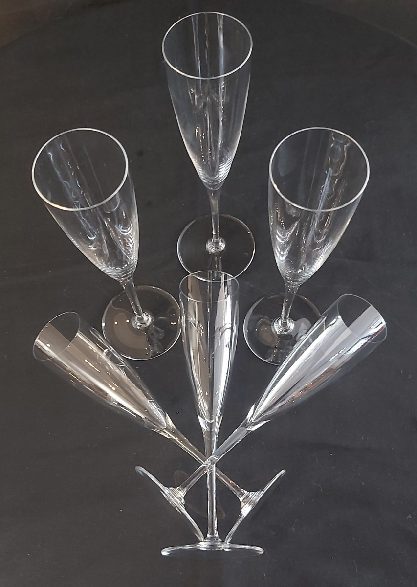 6 flûtes à Champagne modèle Dom Pérignon de Baccarat 