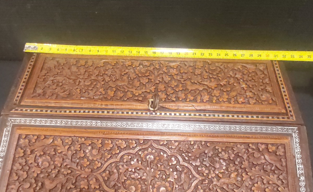 Écritoire anglo-indien sculpté-photo-3