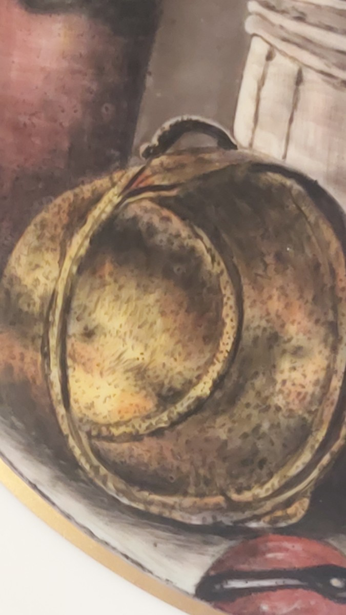 Large Decorative Limoges Porcelain Plate Dated 1953.-photo-3