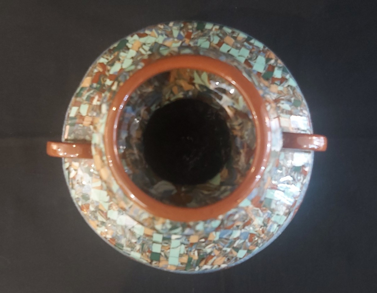 Vallauris Vase By Jean Gerbino In "mosaiced Earthenware" Mid-20th Century.-photo-4