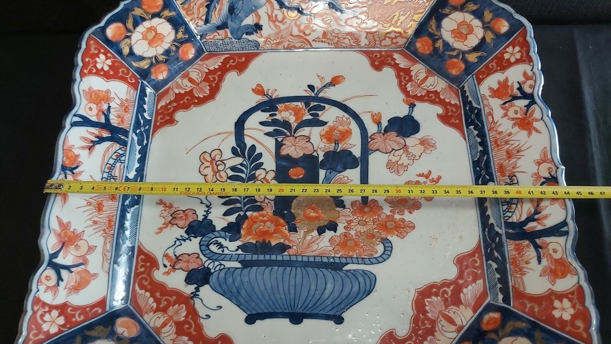 Grand plat Imari carré XIXème siècle.-photo-5