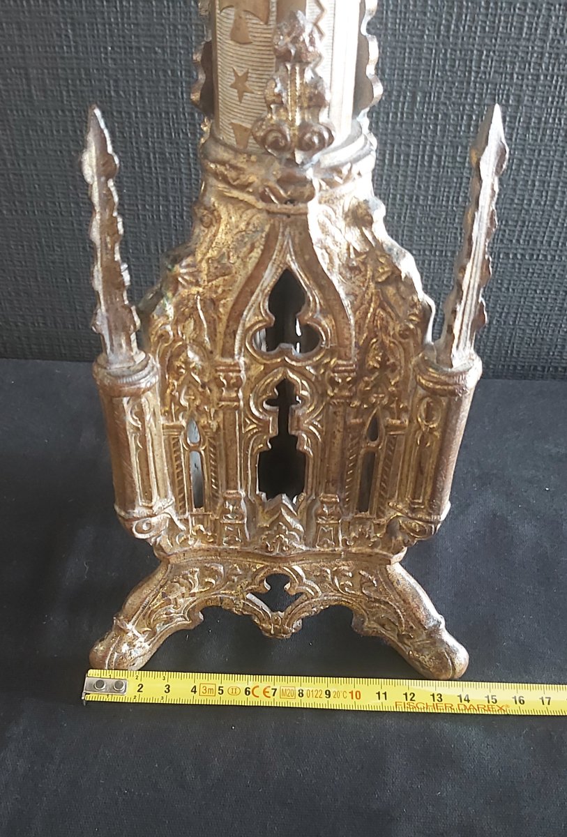 19th-century Gilded Bronze Church Candleholder -photo-5