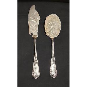 Solid Silver Ice Cream Service Cutlery.