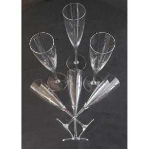 6 flûtes à Champagne modèle Dom Pérignon de Baccarat 