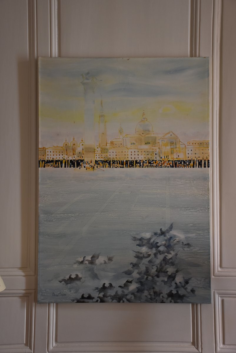 huile sur toile "Venise"-photo-2