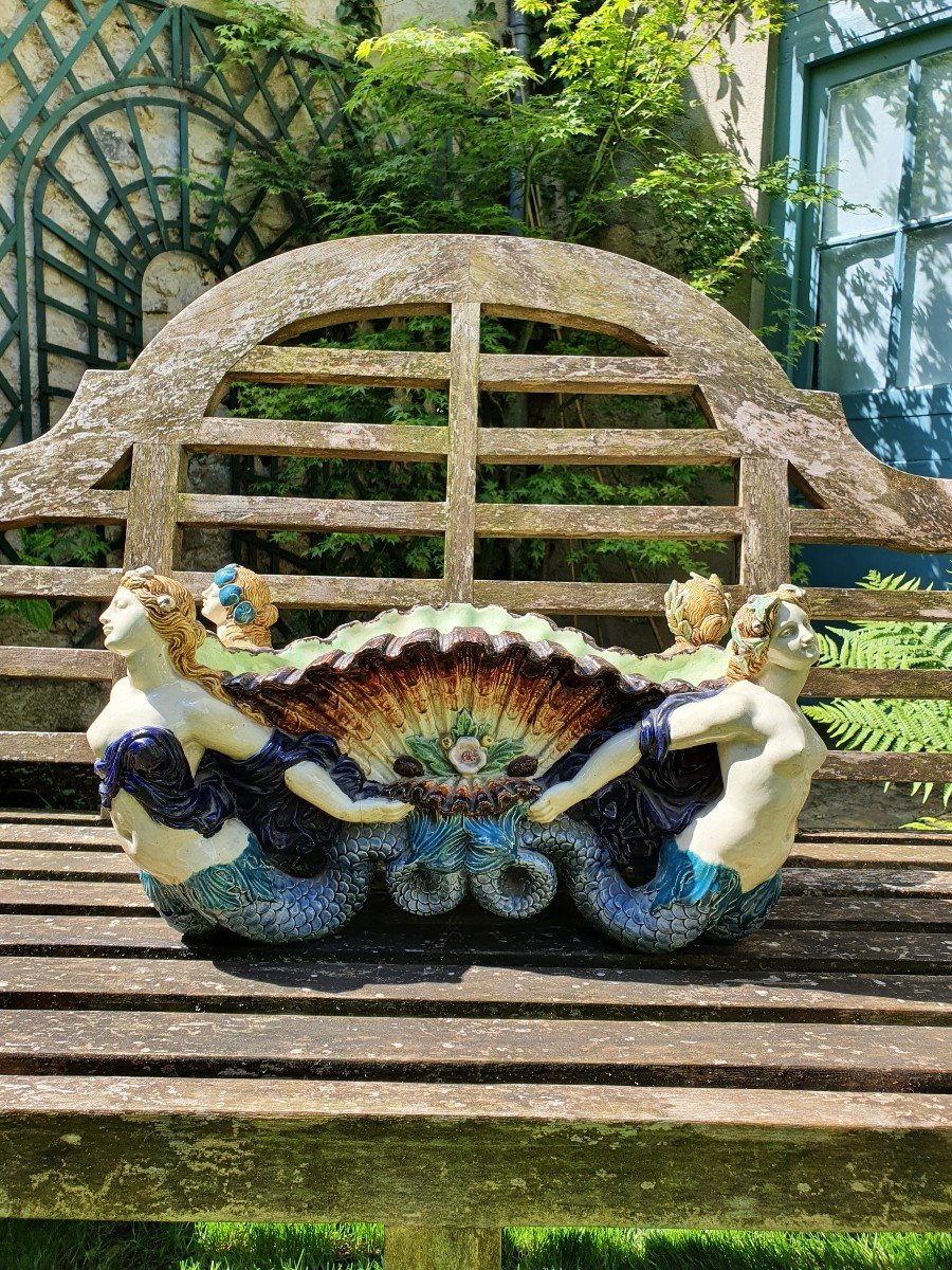 Paire de Jardinières en Majolique-photo-2