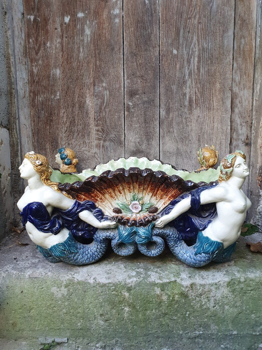 Paire de Jardinières en Majolique