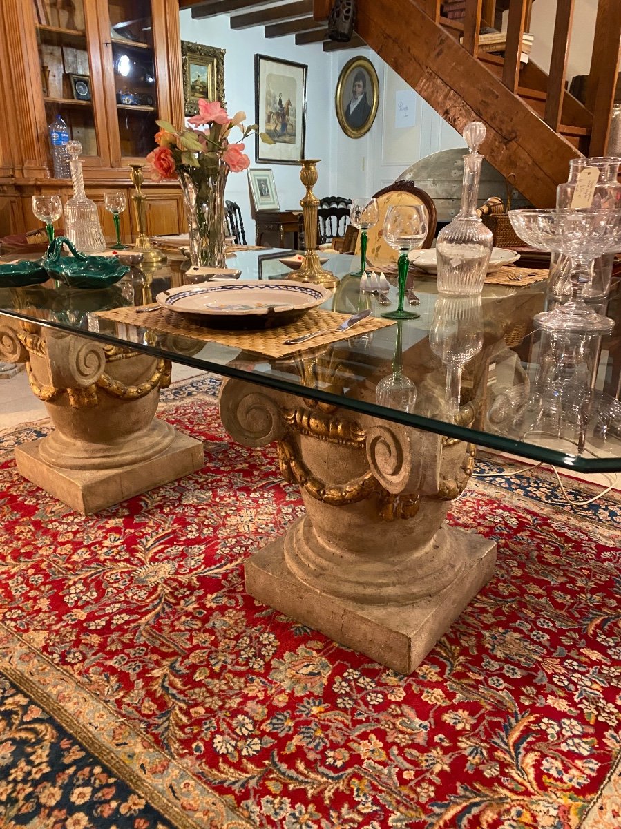 Grande Table Design Décor à l'Antique Années 60
