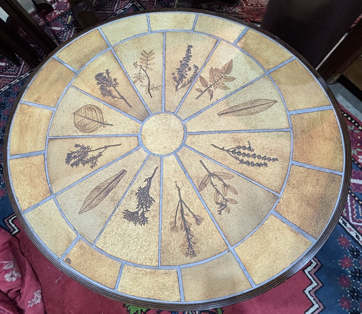 Table basse Roger Capron- "Les herbiers "-photo-1