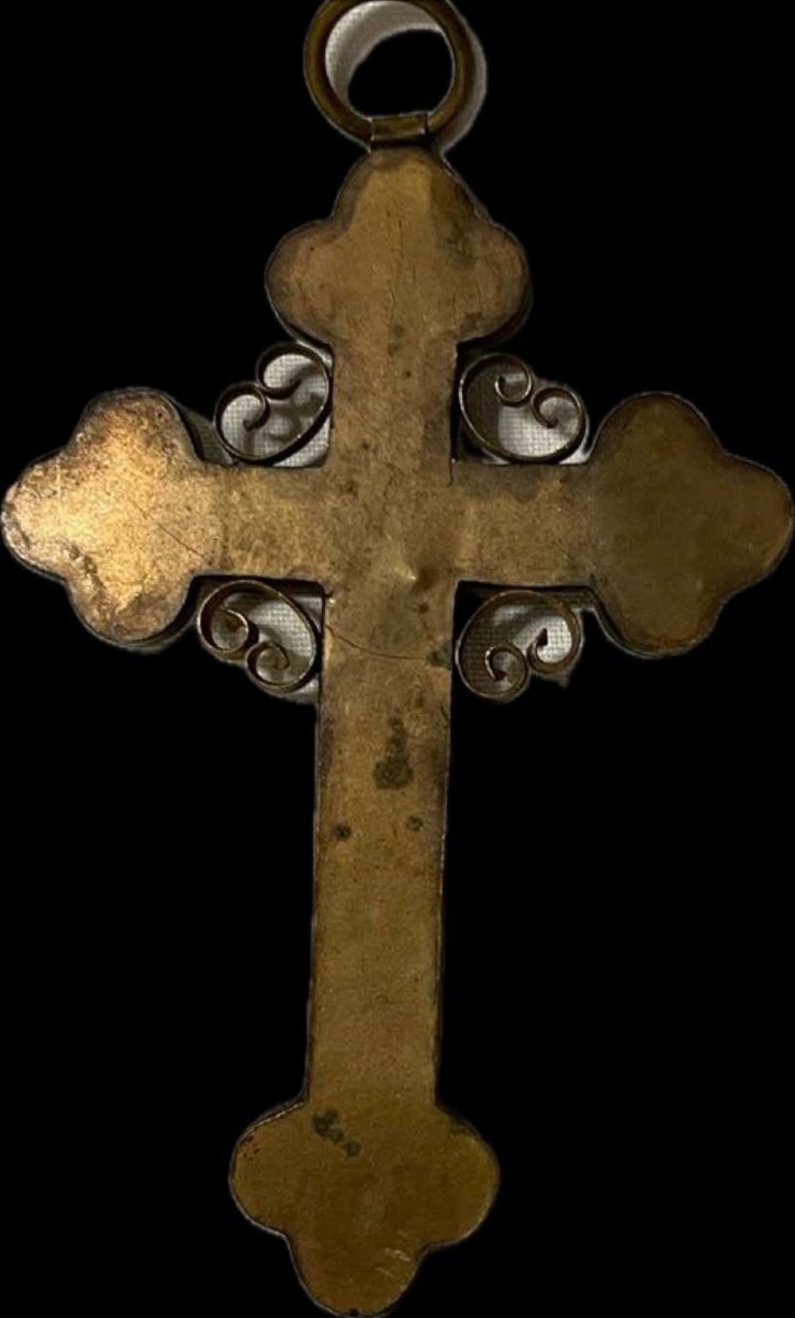 Croix en micro mosaïque du XIXe siècle-photo-1