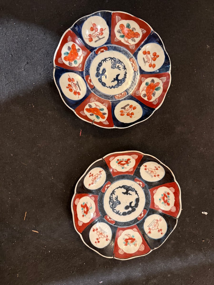 Paire d'assiettes IMARI Japon-photo-3