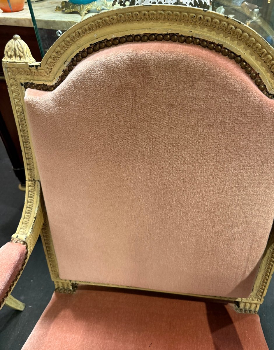 Paire de fauteuils à la Reine de style Louis XVI, vers 1900-photo-3