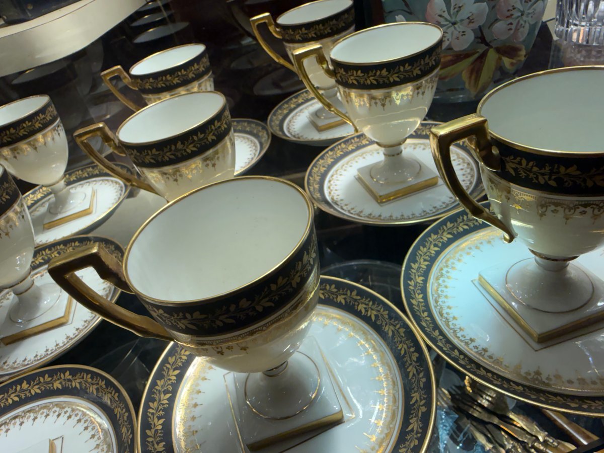 Empire 12-cup Coffee Set, Limoges Porcelain, Marked "a.f.", Circa 1900–1920-photo-2