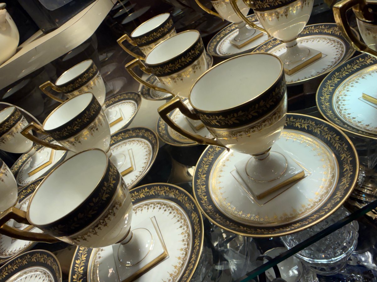 Empire 12-cup Coffee Set, Limoges Porcelain, Marked "a.f.", Circa 1900–1920-photo-4