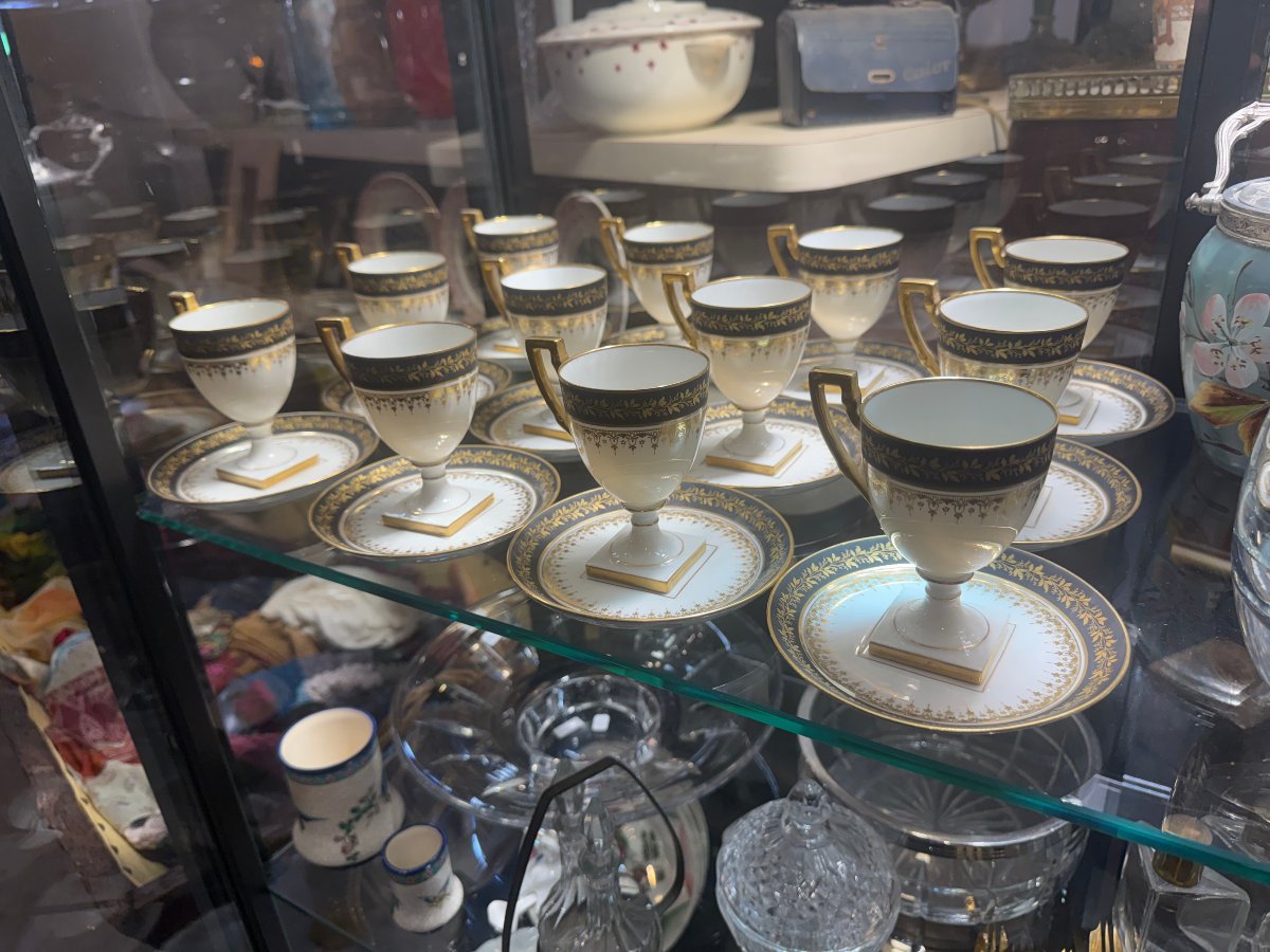 Empire 12-cup Coffee Set, Limoges Porcelain, Marked "a.f.", Circa 1900–1920-photo-3