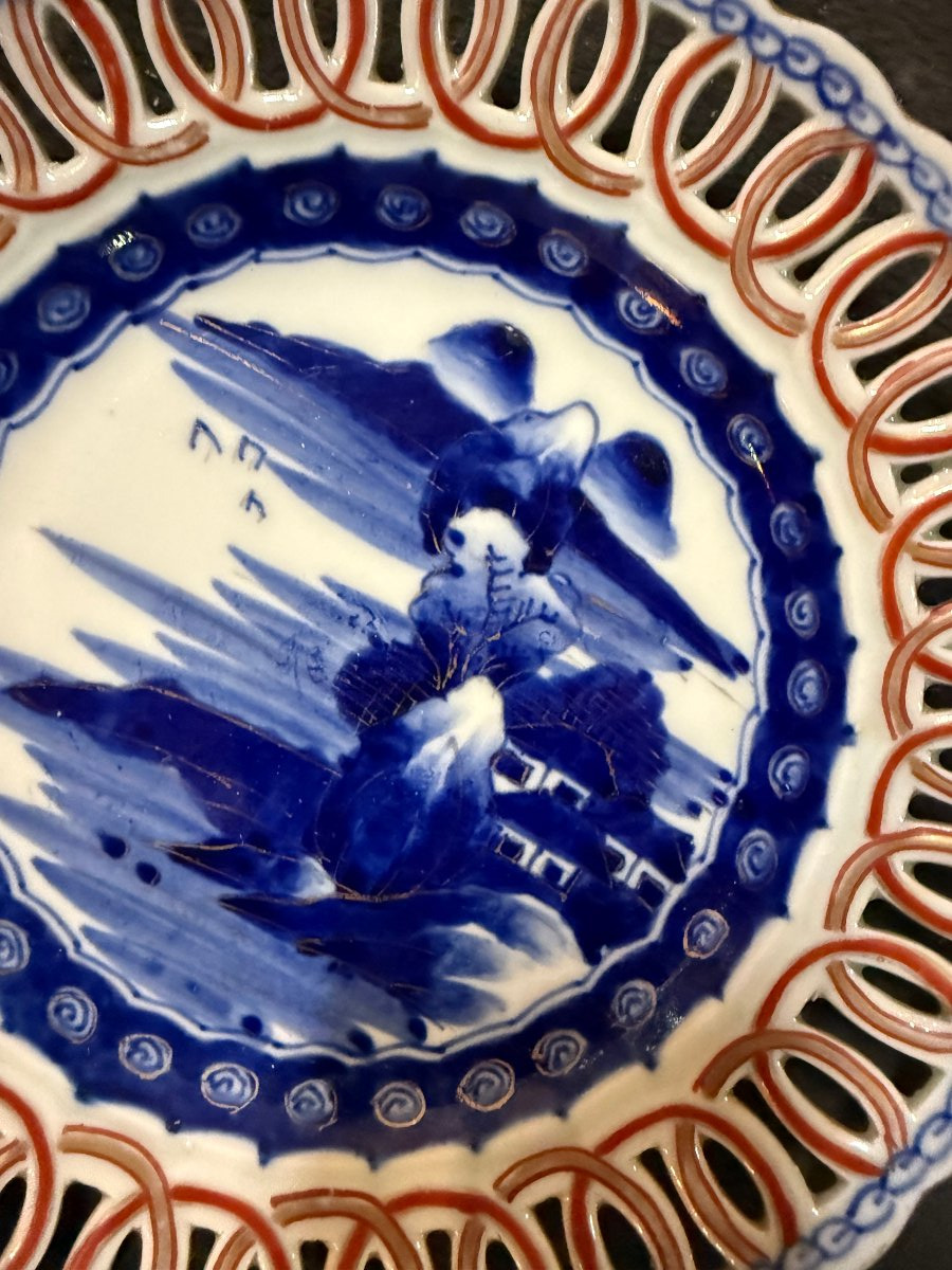Set Of 8 Imari Plates With Openwork Rims, Japan, Late 19th–early 20th Century-photo-3