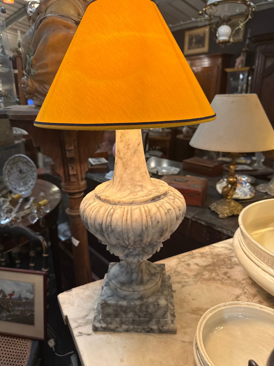 Paire de Lampe en marbre veiné-photo-1