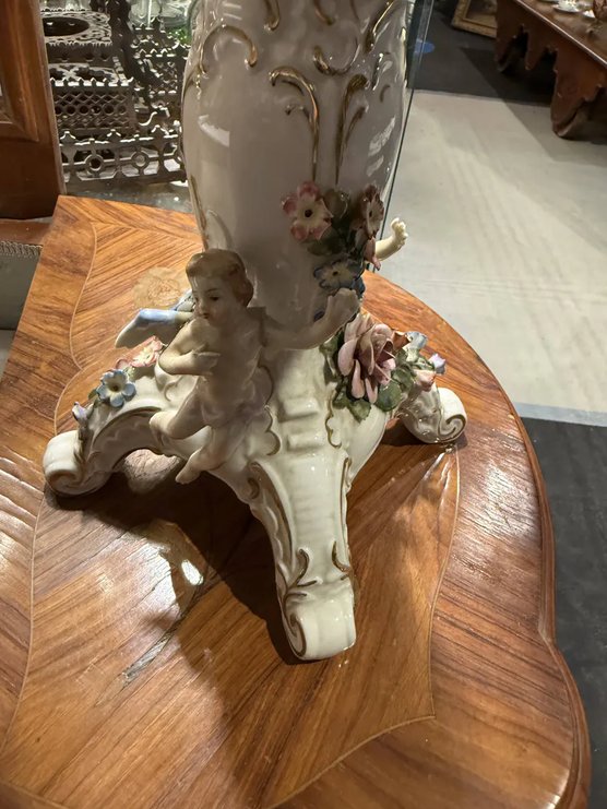 Bougeoir 4 branche en porcelaine de Vienne -photo-2