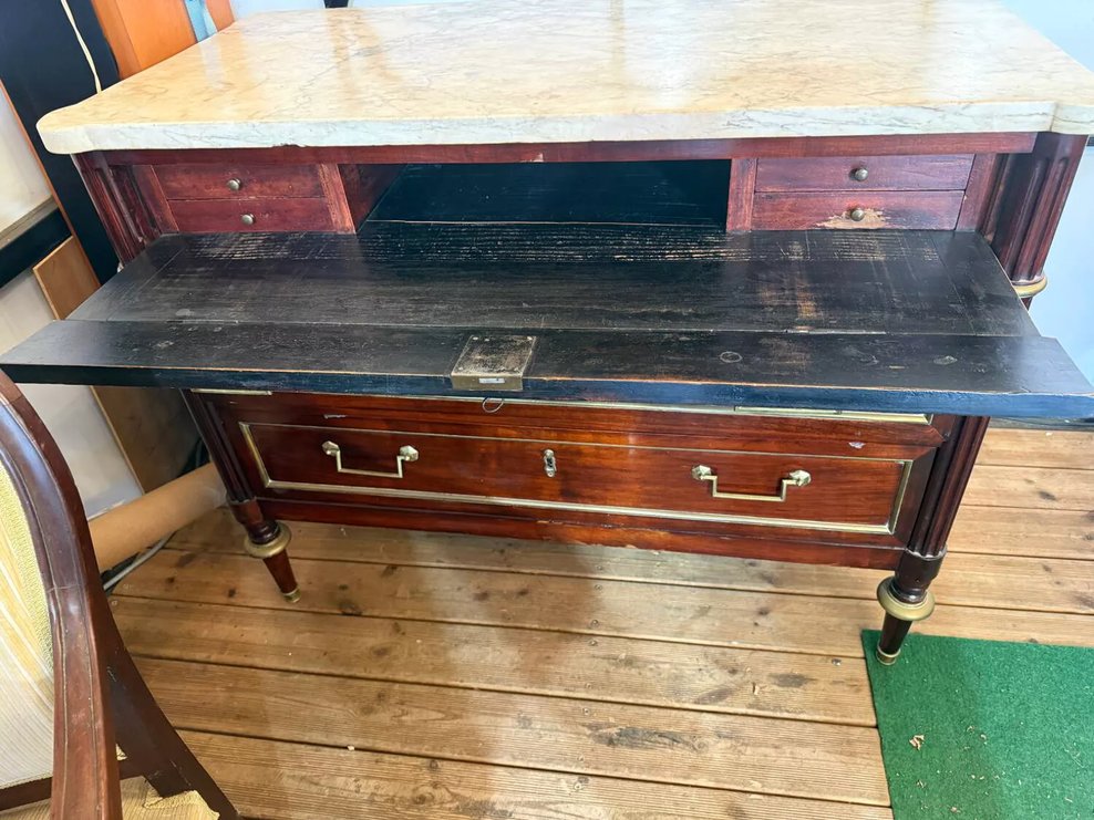 Commode Ecritoire Louis XVI en acajou.-photo-3