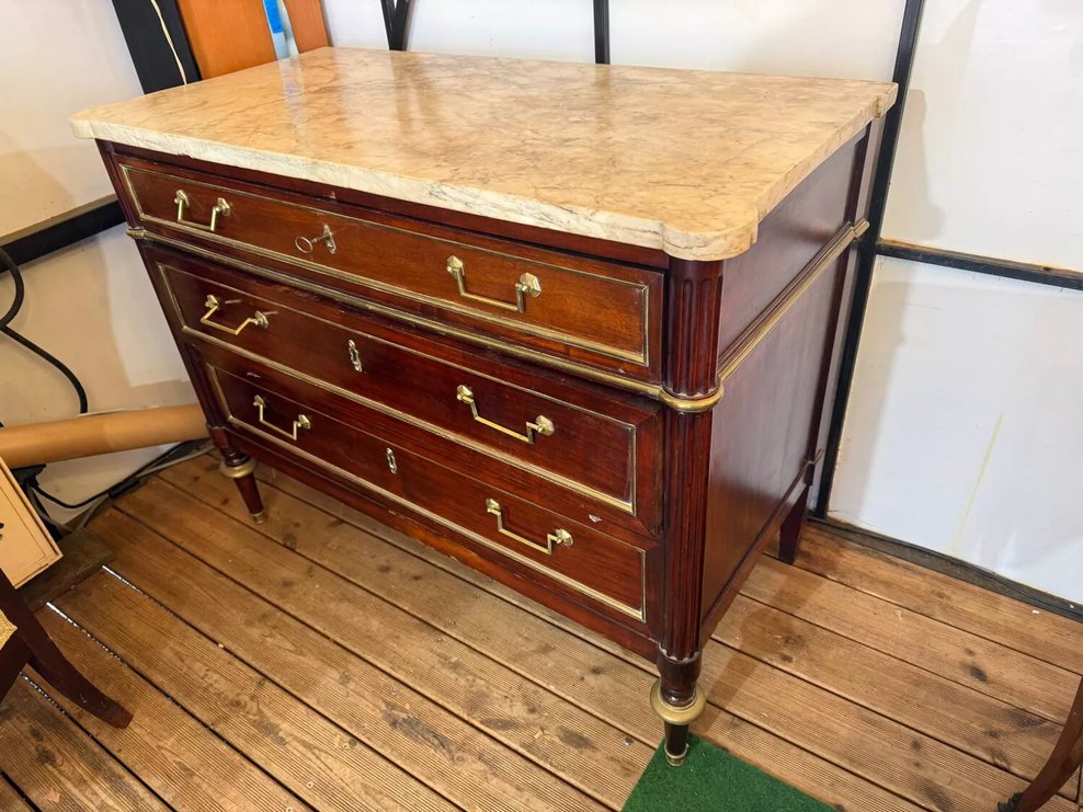 Commode Ecritoire Louis XVI en acajou.-photo-1