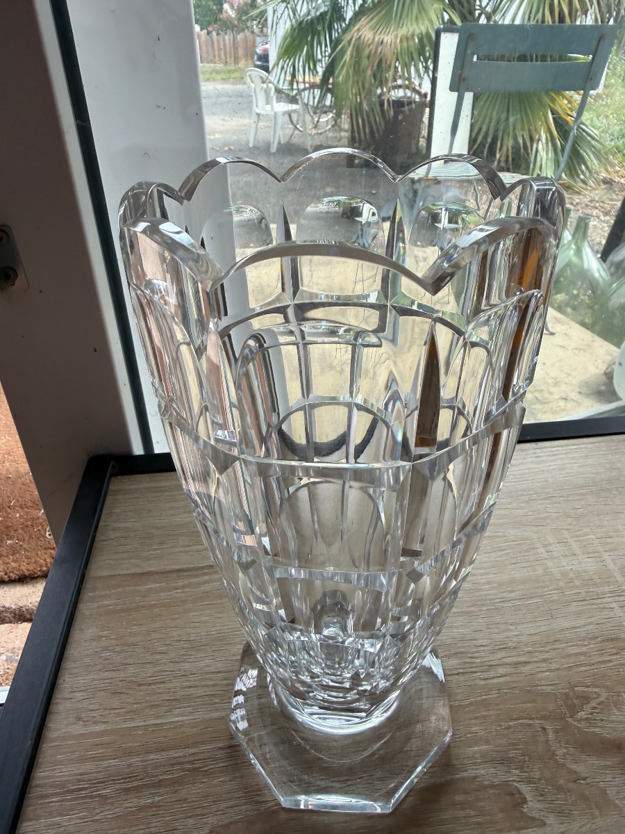 Vase corolle en cristal taillé-photo-4
