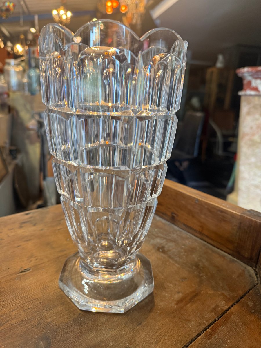 Vase corolle en cristal taillé-photo-2