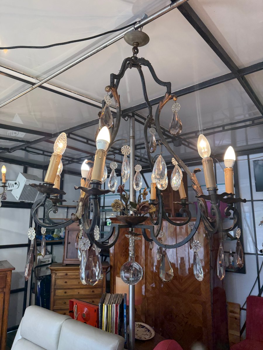 8-light Cage Chandelier - Louis XV Style With Floral Design, 98 X 80-photo-2