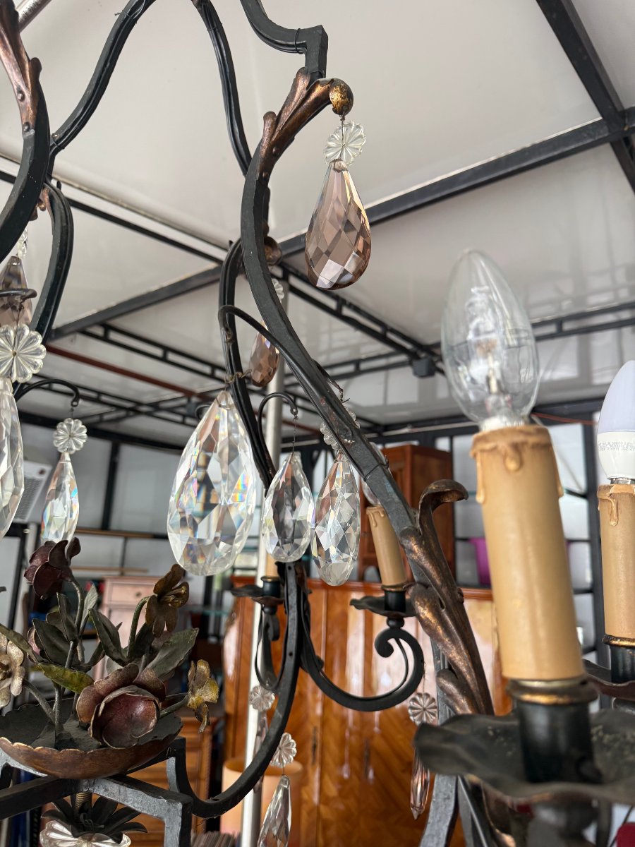 8-light Cage Chandelier - Louis XV Style With Floral Design, 98 X 80-photo-3