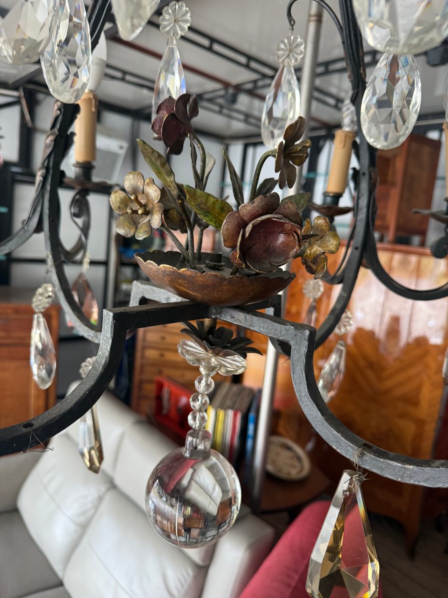 8-light Cage Chandelier - Louis XV Style With Floral Design, 98 X 80-photo-1