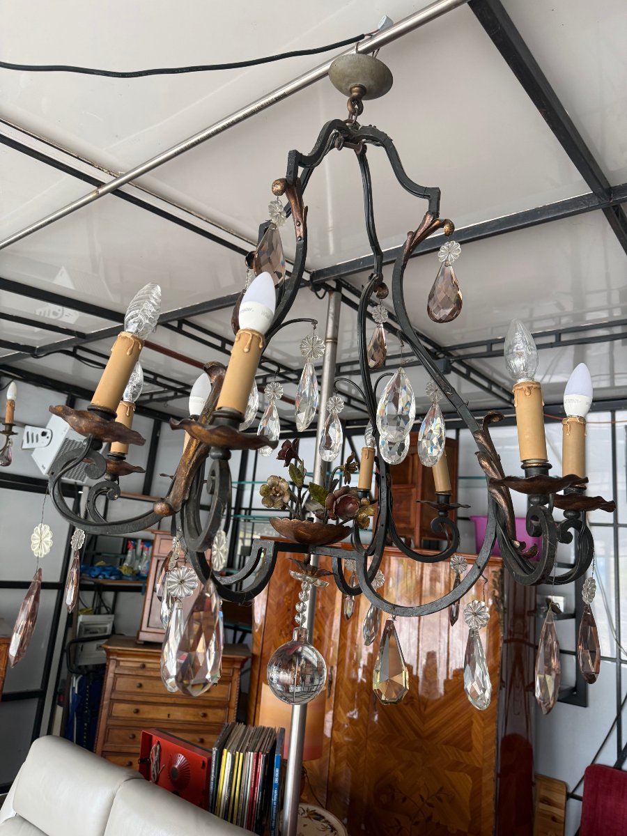 8-light Cage Chandelier - Louis XV Style With Floral Design, 98 X 80-photo-3