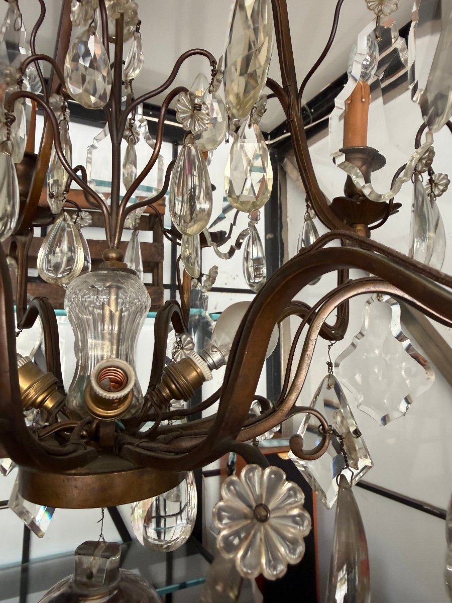 lustre cage 12 lumières style Louis XV / Maison Baguès 105 X 60 -photo-2