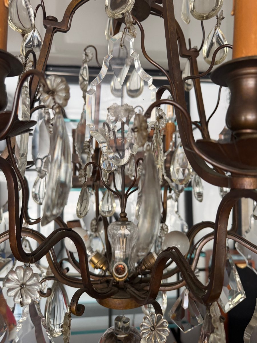 lustre cage 12 lumières style Louis XV / Maison Baguès 105 X 60 -photo-3