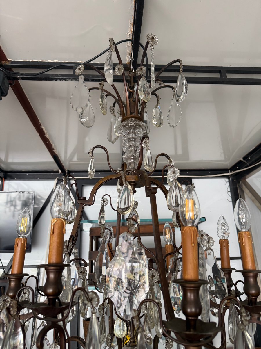 lustre cage 12 lumières style Louis XV / Maison Baguès 105 X 60 -photo-4