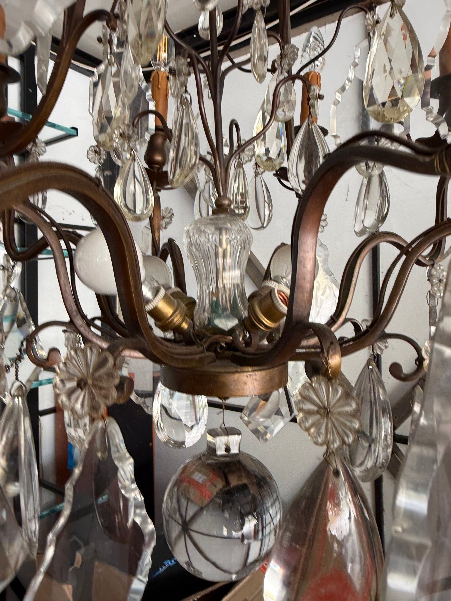 lustre cage 12 lumières style Louis XV / Maison Baguès 105 X 60 -photo-3